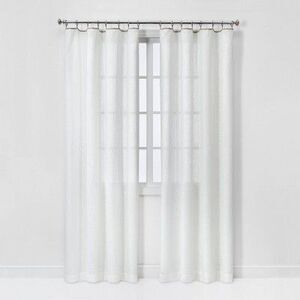 Open Box - Threshold - 1pc 54"x84" Sheer Contrast Edge Window  White/Natural